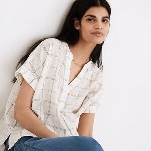 Madewell Popover Top in Windowpane